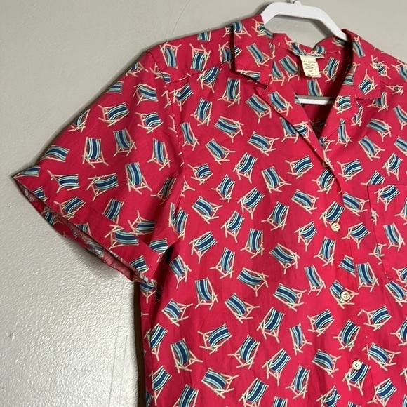 Vintage David brooks cotton two piece Barbie beach chair print set women’s 12 - Picture 1 of 9